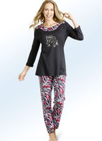 Schlafanzug mit Strasssteinchen und langen &Auml;rmeln 