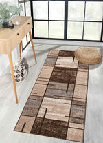 Grafisch gemusterte L&auml;ufer BRAUN