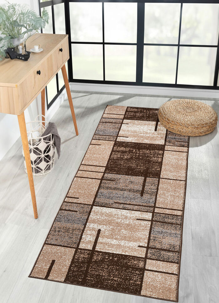 Grafisch gemusterte L&auml;ufer BRAUN