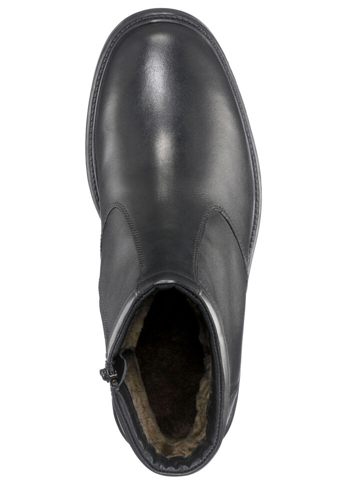 Stiefelette aus molligem Lammfellfutter SCHWARZ