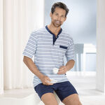 Set: Schlafanzug + Shorty mit Knopfleiste 
