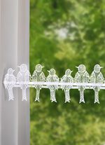 Stangendekoration Spatzen mit Stangendurchzug 