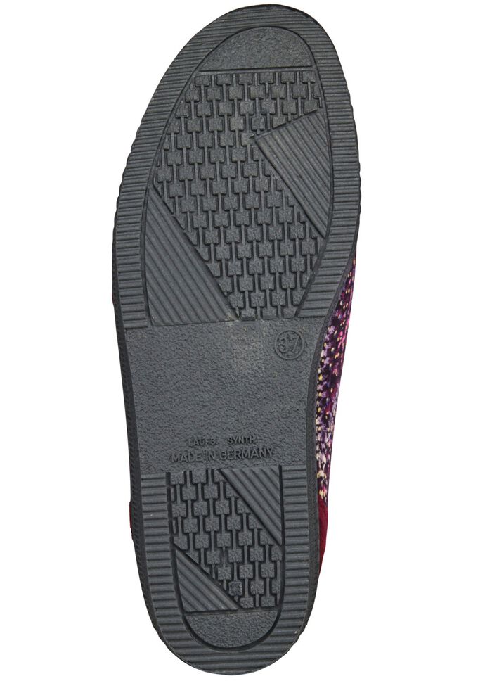 Klassische Damen-Hausschuhe, Weite H, mit Klettverschluss BORDEAUX-MULTICOLOR