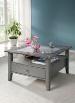 Couchtisch aus massivem Kiefernholz GRAU