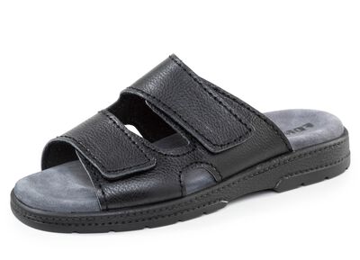 Bequeme Herren-Pantoletten, Weite K, mit Klettverschluss 