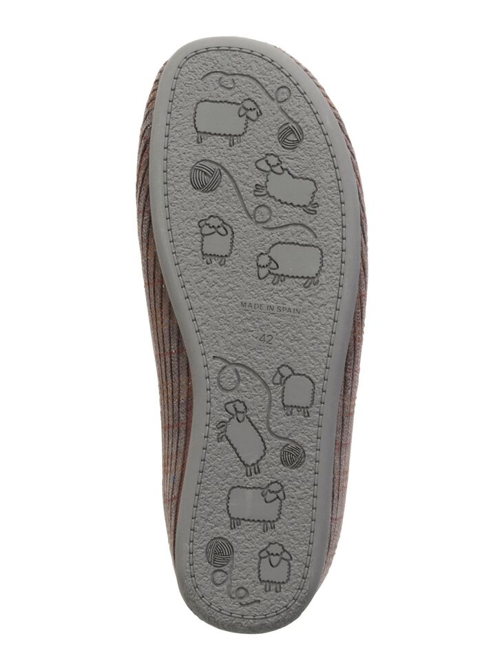 Textil-Pantoffel mit herausnehmbarem Fu&szlig;bett GRAU