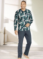 Schlafanzug mit V-Ausschnitt und Brusttasche 