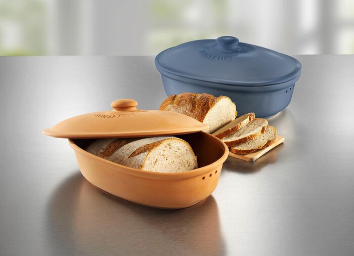 Römertopf Brottopf aus Naturton 