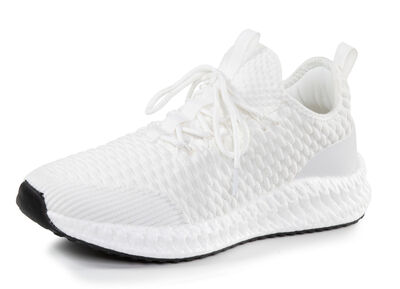 Schnür-Sneaker aus strukturiertem Textilmaterial 