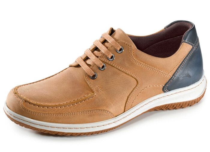 Schn&uuml;rschuhe mit Kontrast-Bes&auml;tzen 