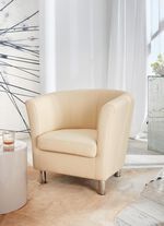 Edler Sessel auf stabilem Holzgrundgestell CREME