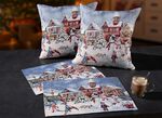 Kissenbezug oder Platzset mit Winterlandschaft 