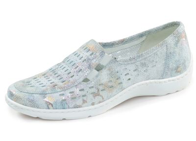 Waldl&auml;ufer, sommerliche Damen-Slipper, Weite H, mit herausnehmbarem Fu&szlig;bett 