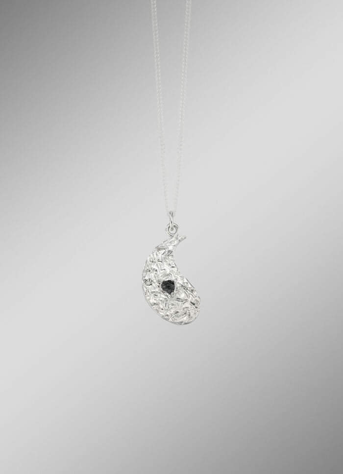 Yang-Anhänger aus rhodiniertem Silber  