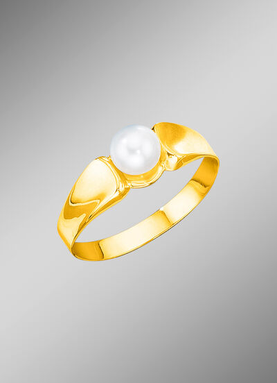 Femininer Damenring mit Süßwasser-Zuchtperle 