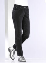 Samtweiche Hose in 5-Pocket-Form SCHWARZ