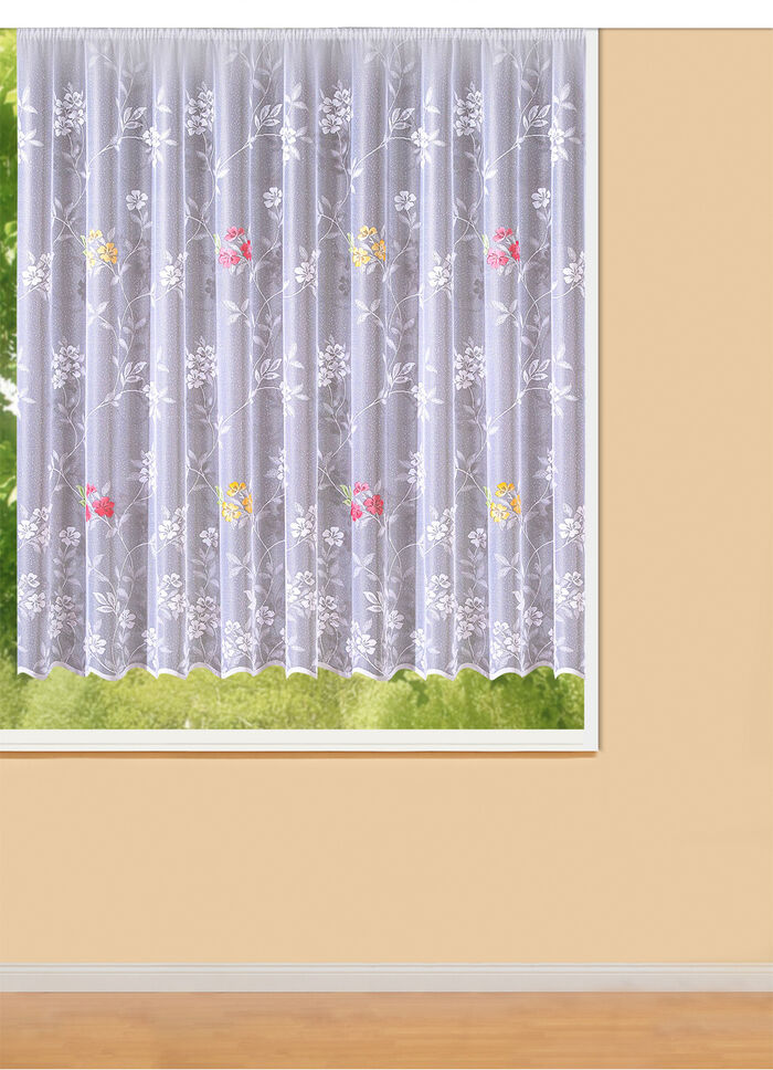 Blumenfenster-Store mit Universalschienenband MULTICOLOR