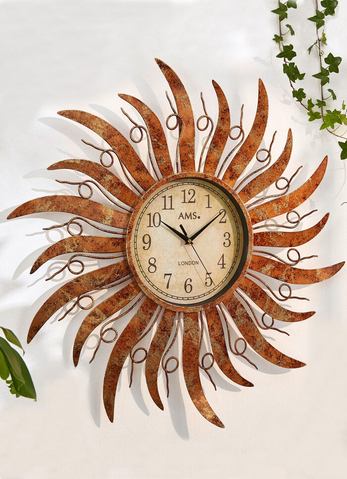 Wanduhr Sonne aus Metall 