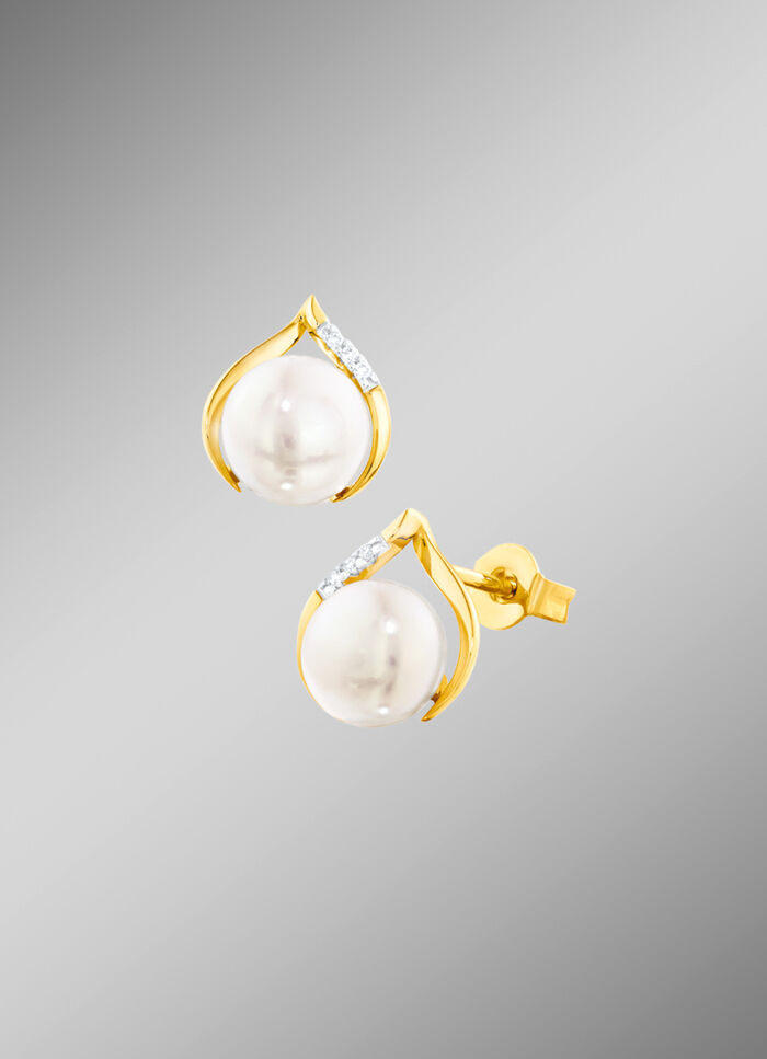 Ohrstecker mit S&uuml;&szlig;wasser-Zuchtperlen-Bouton 