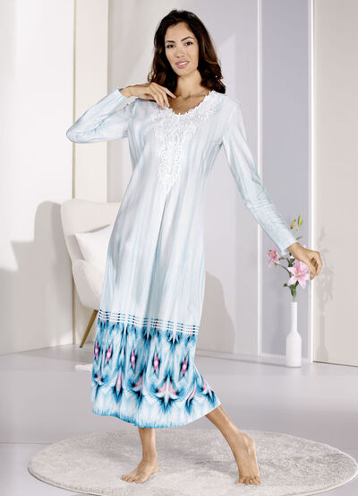 Knöchellanges Laurina Nachthemd mit Motivspitze  