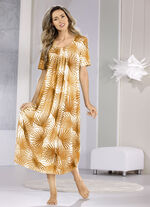 Nachthemd mit Absteppung und Faltenlegung ECRU-SAFRAN-OCKER