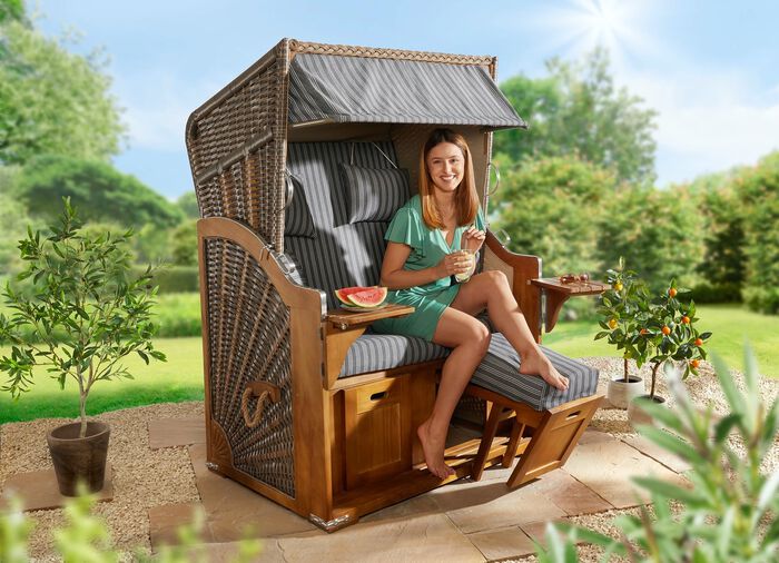 Hochwertiger Strandkorb Flair aus Pinienholz 