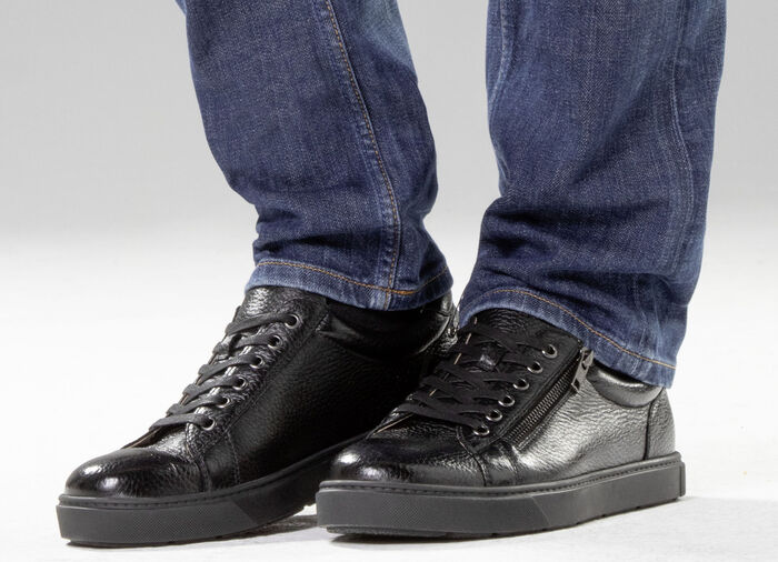 GINO GALANTE, klassische Herren-Sneaker, mit herausnehmbarem Fußbett SCHWARZ