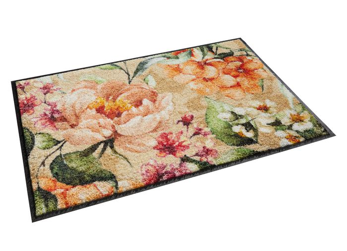 Fu&szlig;matte Blumen mit rutschhemmender R&uuml;ckseite 