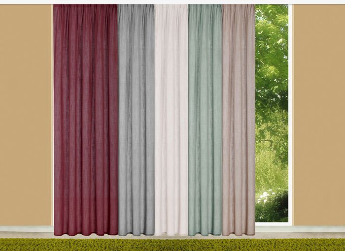 Halbtransparente &Uuml;bergardine in Leinenoptik GRAU