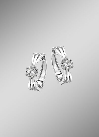 Elegante Creolen mit synth. Zirkonia 