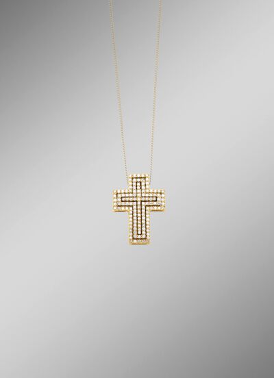 Kreuz-Anh&auml;nger mit Brillanten 