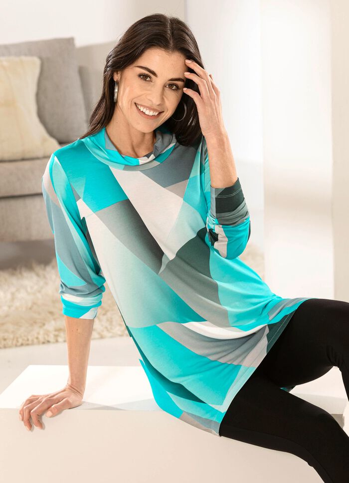 Longshirt mit legerem Rollkragen 