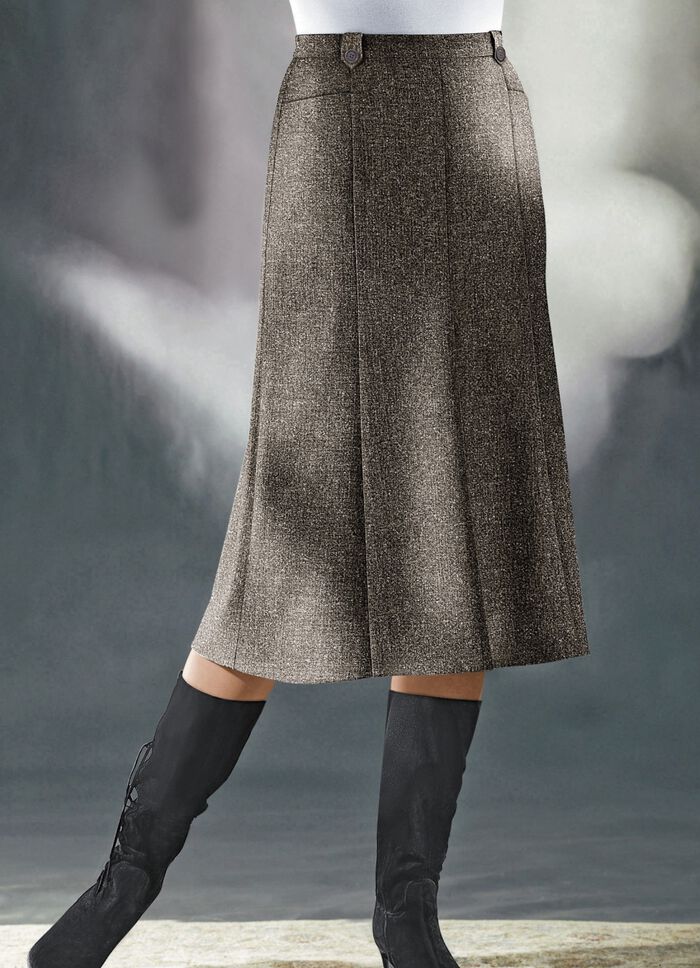 Bahnenrock  in Tweed mit Boucle-Effektgarn 