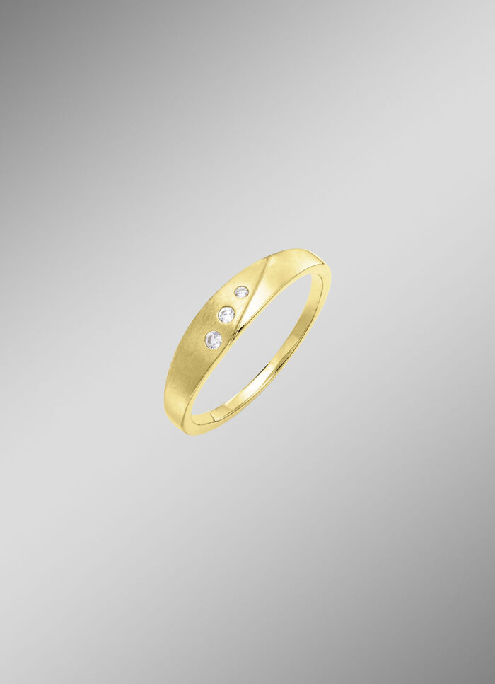 Moderner Damenring mit Zirkonia 