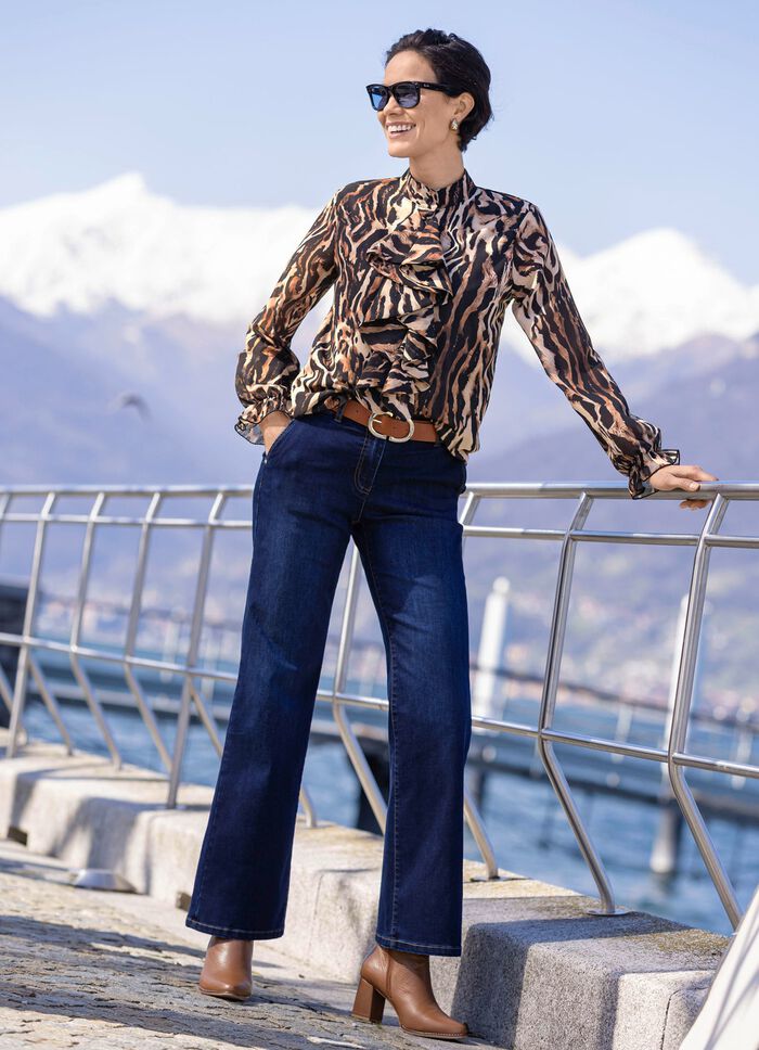 Bluse mit verspielten Volants 