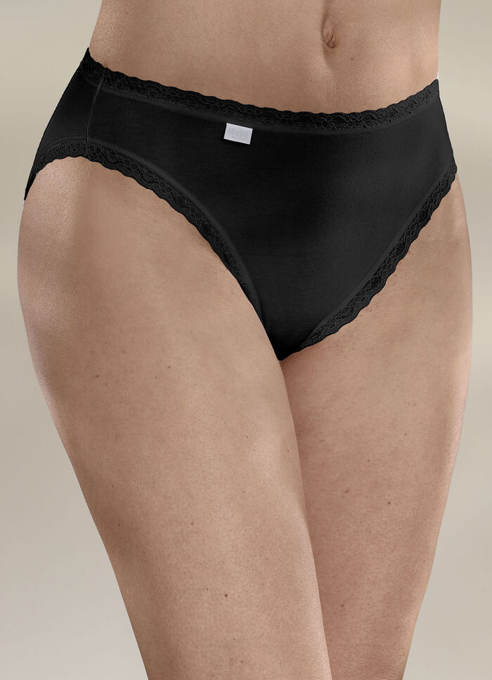 Sloggi 24/7 Dreierpack Slips mit Spitzenbandabschlüssen SCHWARZ