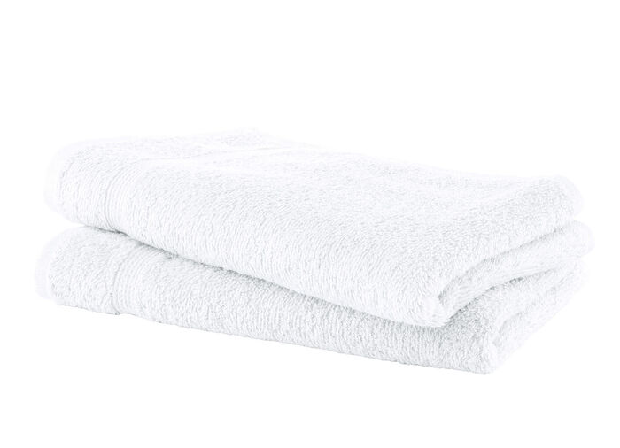 Kuschelige Frottier-Serie mit Bordüre WEISS