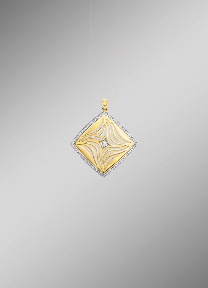 Vergoldeter Anh&auml;nger mit Zirkonia- 