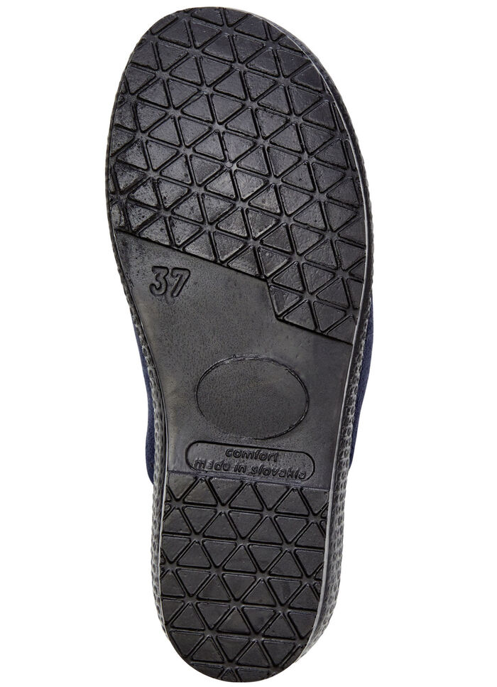 Zweierpack, klassische Damen-Hausschuhe, Weite H, mit Gummizug 1x MARINE 1x CHIANTI