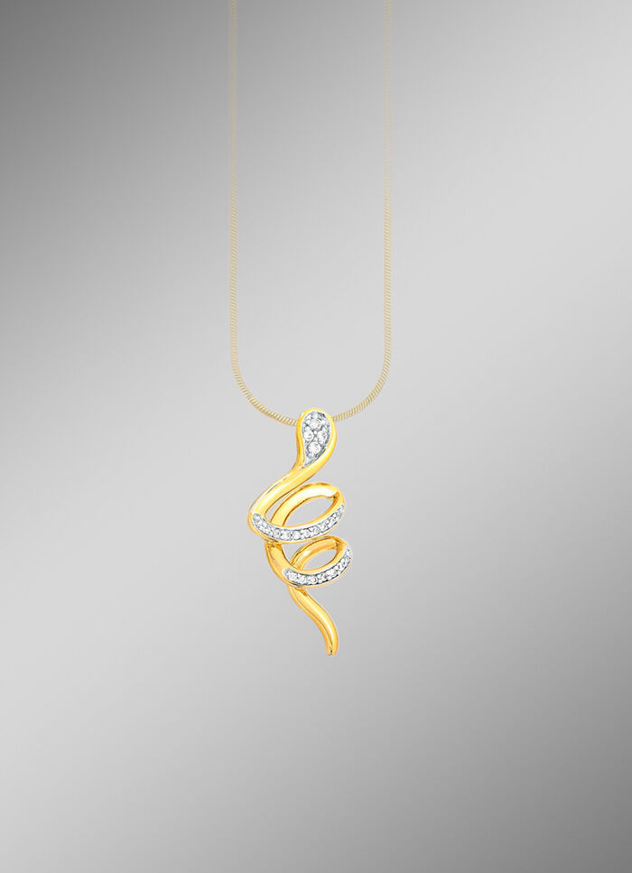 Schlangen Anh&auml;nger mit Zirkonia 