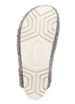 Laurina Pantoffel aus weichem Plüsch mit Veloursbesatz GRAU