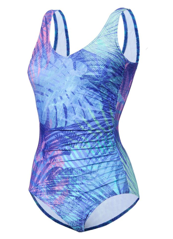 Schwab Badeanzug mit buntem Druckdessin und Vollkorsage 