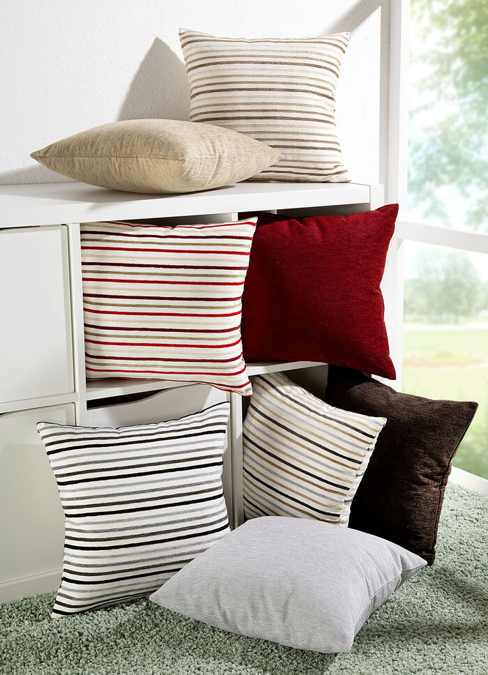 Kissenbezug im Streifen-Design BEIGE