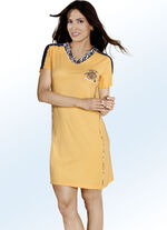 Laurina Nachthemd mit V-Ausschnitt, Modal, Paspel sowie kurzen &Auml;rmeln 