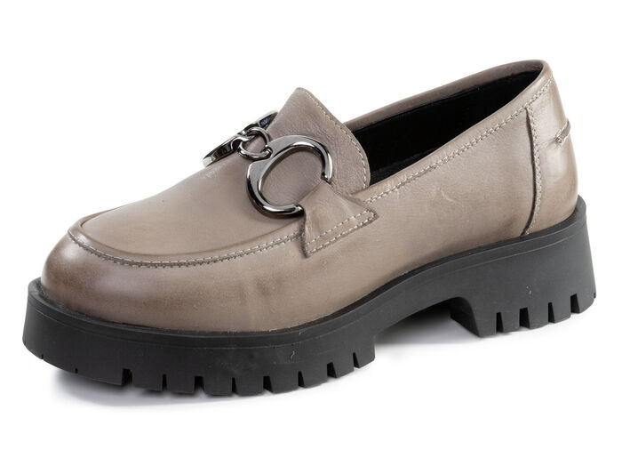 ELENA EDEN Loafer mit Metallschmuck TAUPE