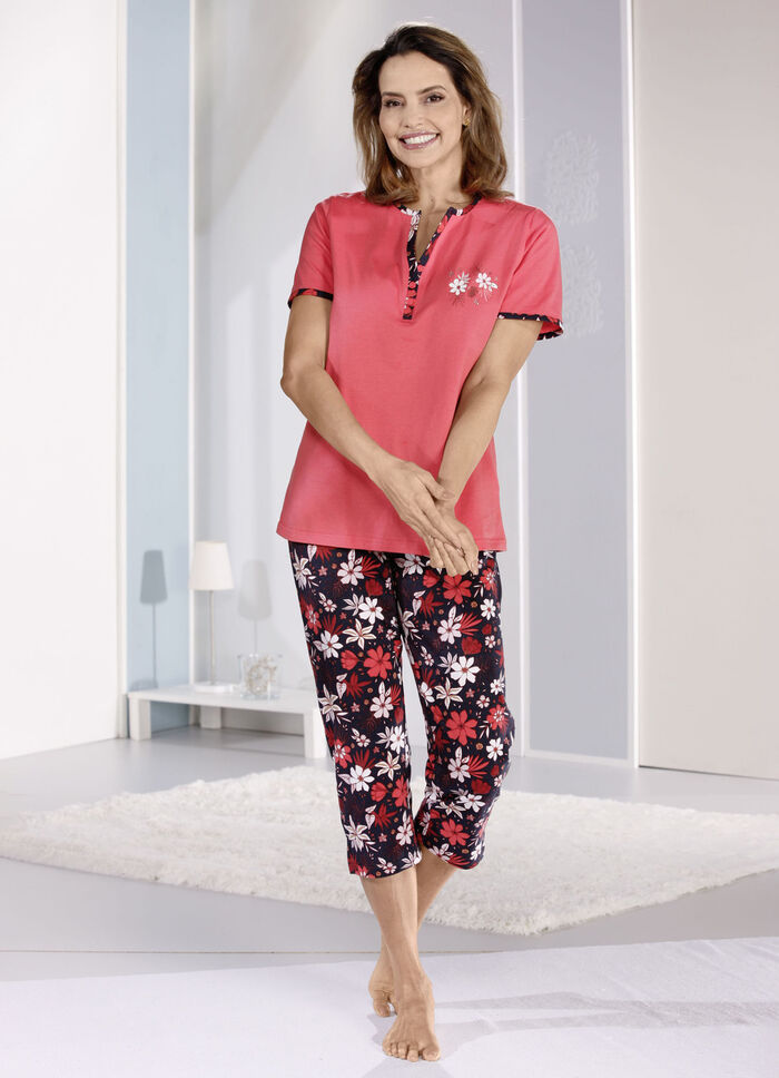 Zweierpack Schlafanzüge, Kurz- und Langarm mit Knopfleiste  