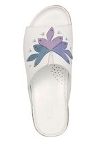 Gemini Pantolette aus schattiertem Rind-Nappaleder WEISS