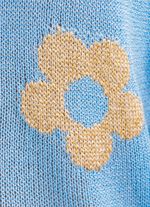 Pullover mit Glitzer in Blumenmotiven 