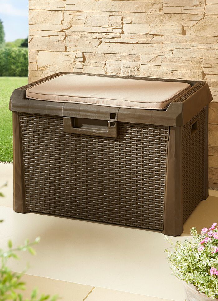 Gartenbox Santorini in elegantem Rattan-Design 