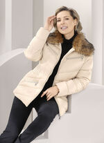 Jacke mit abnehmbarem Kunstpelz-Besatz am Kragen 